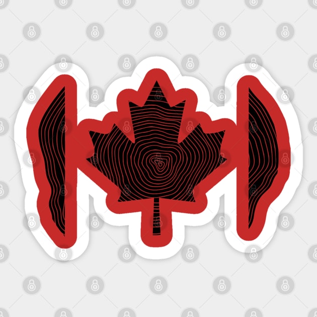 Woodgrain Canada Flag Sticker by Tree Tees